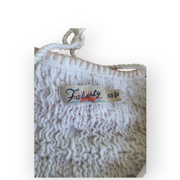 Faherty Laura Embroidered Top Whisper White Cotton XS Phoebe Buffay Boho Hippie - Picture 12 of 16